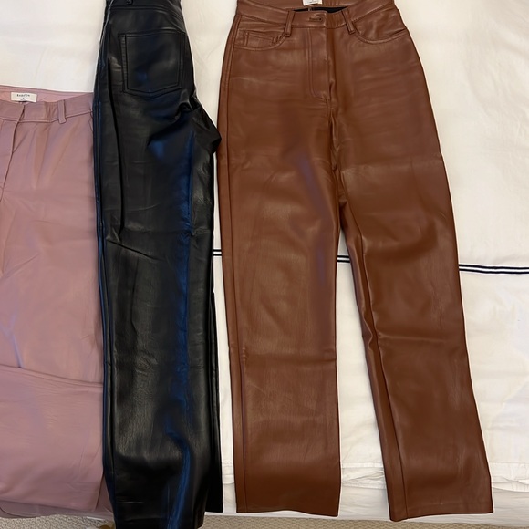 Three faux leather Aritzia pants- size 0 ! - Picture 5 of 5